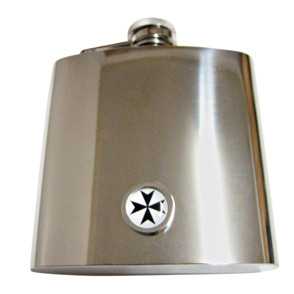 Bordered Maltese Cross Large Flask - Picture 1 of 1